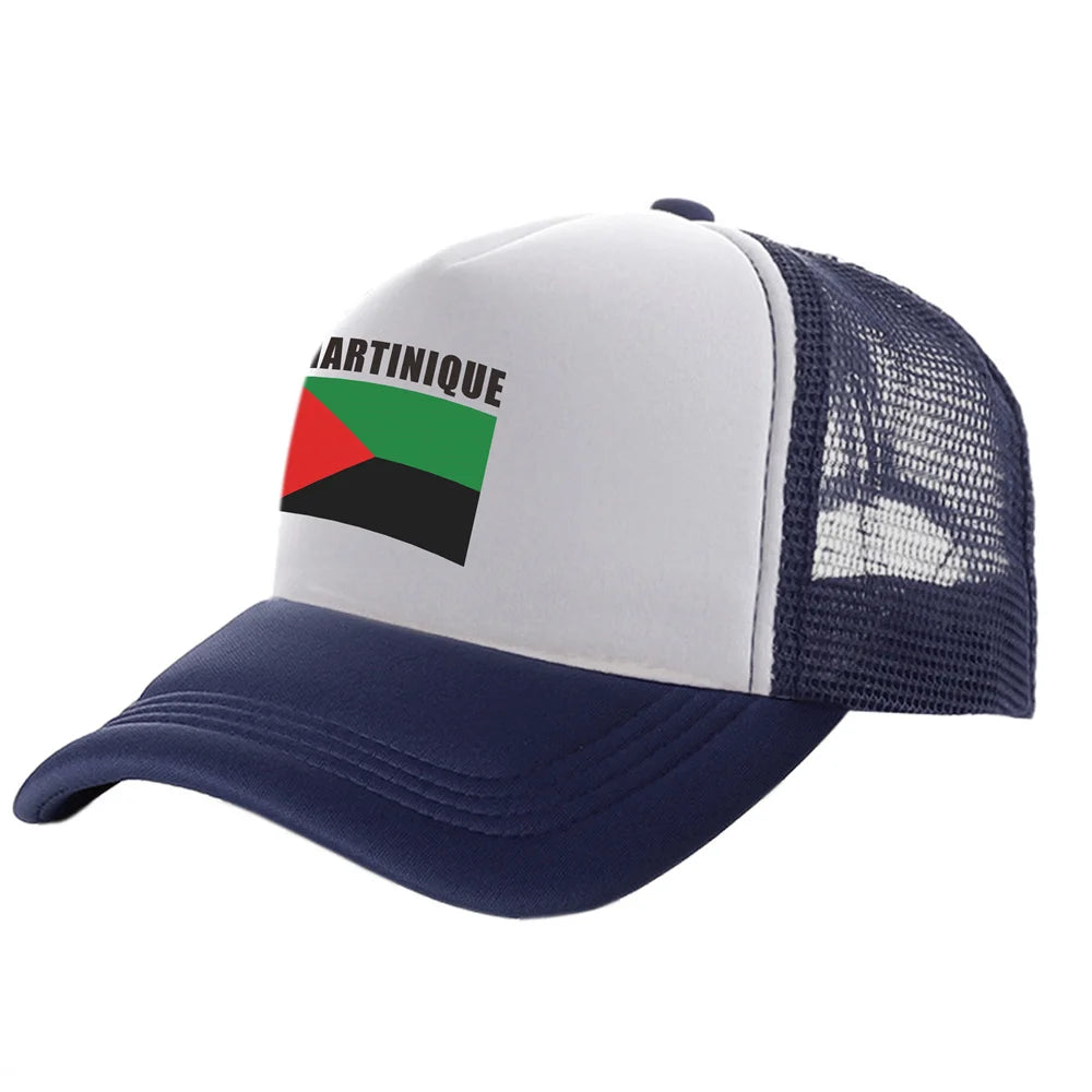 Martinique Trucker Caps Men Country Flag Hat Baseball Cap Cool Summer Unisex Mesh Net Caps