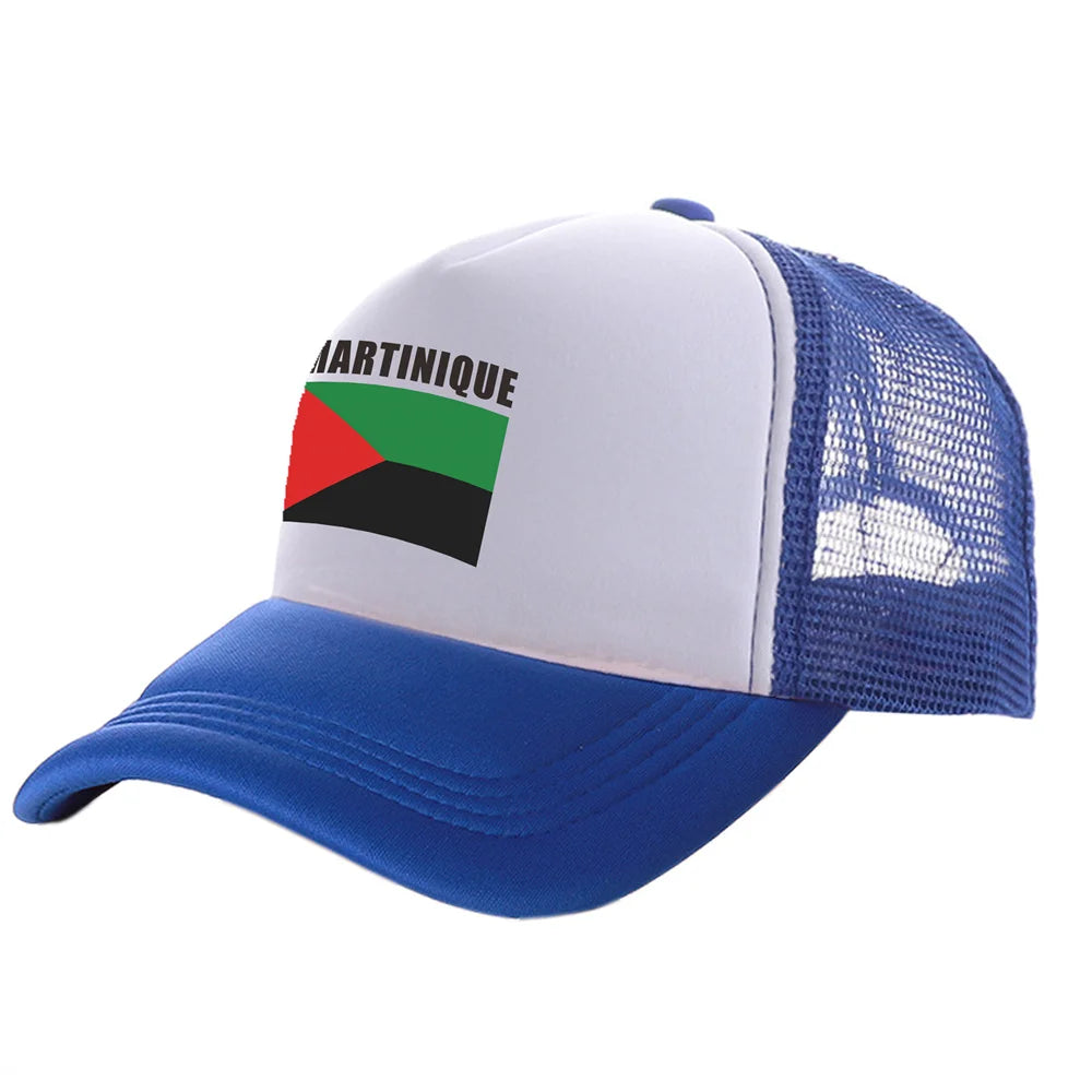 Martinique Trucker Caps Men Country Flag Hat Baseball Cap Cool Summer Unisex Mesh Net Caps