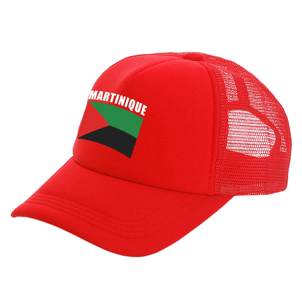 Martinique Trucker Caps Men Country Flag Hat Baseball Cap Cool Summer Unisex Mesh Net Caps