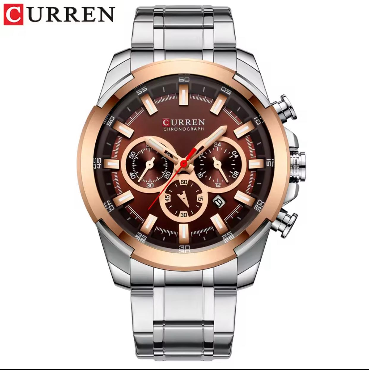CURREN Men’s Watches Top Brand Big Sport Watch Luxury Men Military Steel Quartz Wrist Watches Chronograph Gold Design Male Clock