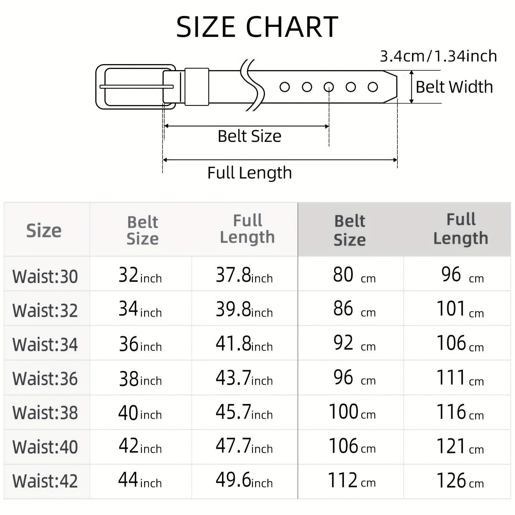 Men's Leather Belt, Fashion & Classic Casual Belt with Single Prong Buckle for Jeans, Pants, Work And Business, Gift for Dad & Husband