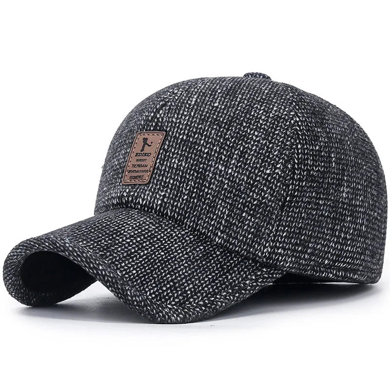 New Men Warm Thick Baseball Caps Male Autumn Winter Sport Visors Snapback Earflaps Dad Cap Hat For Men