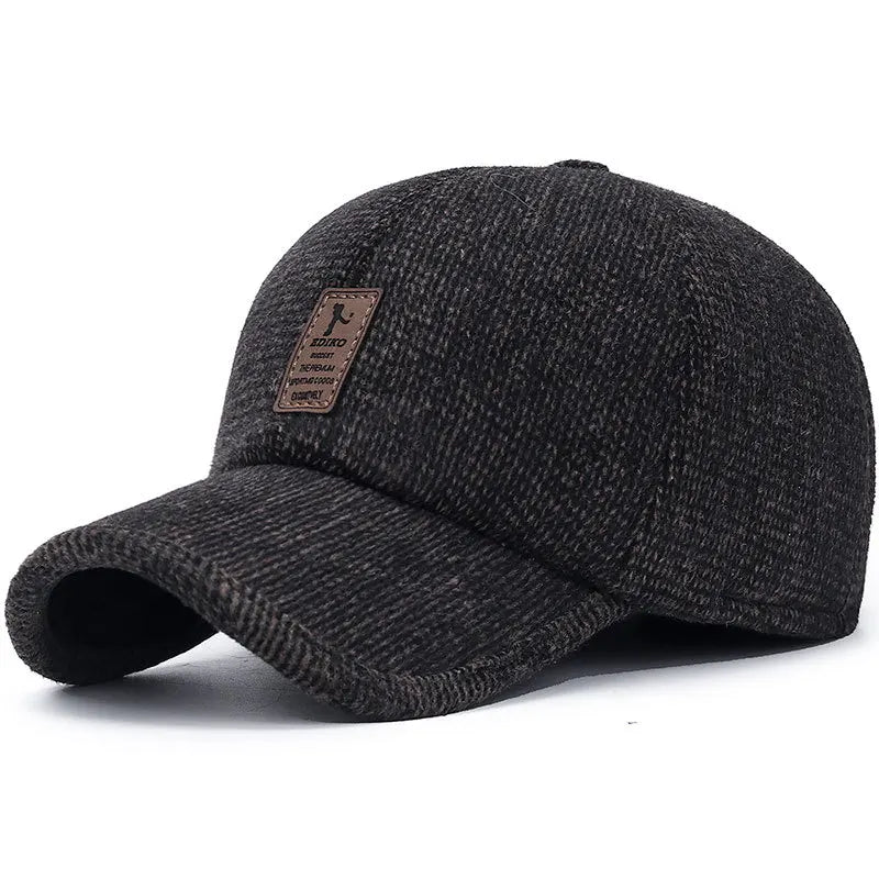 New Men Warm Thick Baseball Caps Male Autumn Winter Sport Visors Snapback Earflaps Dad Cap Hat For Men