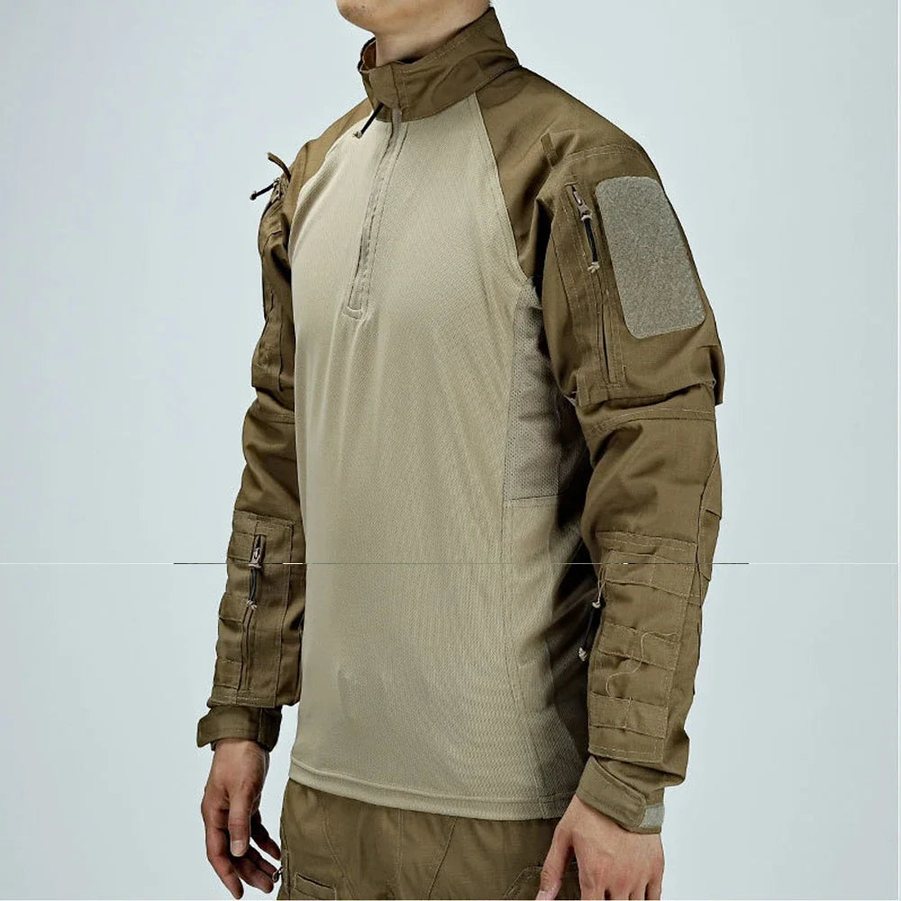 Men Outdoor Tactical Sets Combat Suit Shirts Pants 2 Pcs Set Field Training FROG Scouting Uniform CS Airsoft Kit Paintball Gear