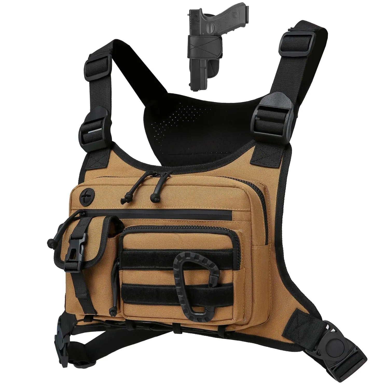 Chest Bag for Men and Women Running Hiking Chest Bag Vest EDC Waterproof Anti-Theft Chest Pack Rig for Outdoor Sports & Workouts