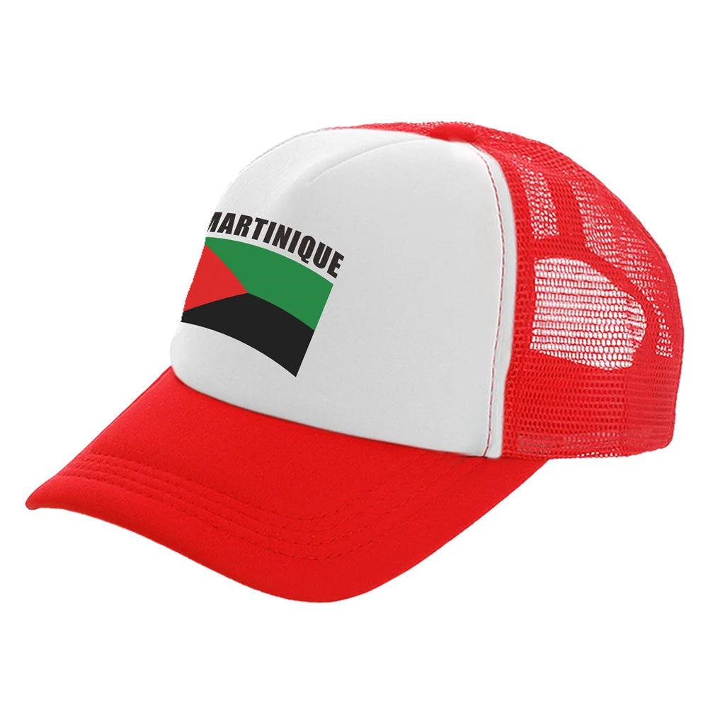 Martinique Trucker Caps Men Country Flag Hat Baseball Cap Cool Summer Unisex Mesh Net Caps