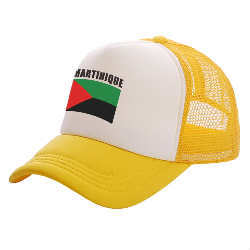 Martinique Trucker Caps Men Country Flag Hat Baseball Cap Cool Summer Unisex Mesh Net Caps