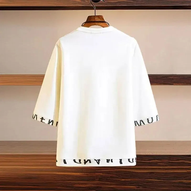 Pants Sets Kpop Chic Clothes for Men Top Slim Fit Casual Stretch Basic Cool Male T Shirt Summer Sweatshirt Sportswear 2025 Trend