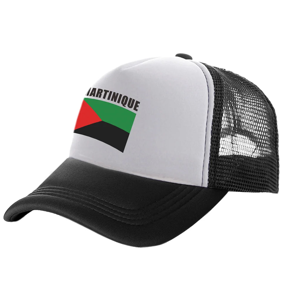 Martinique Trucker Caps Men Country Flag Hat Baseball Cap Cool Summer Unisex Mesh Net Caps
