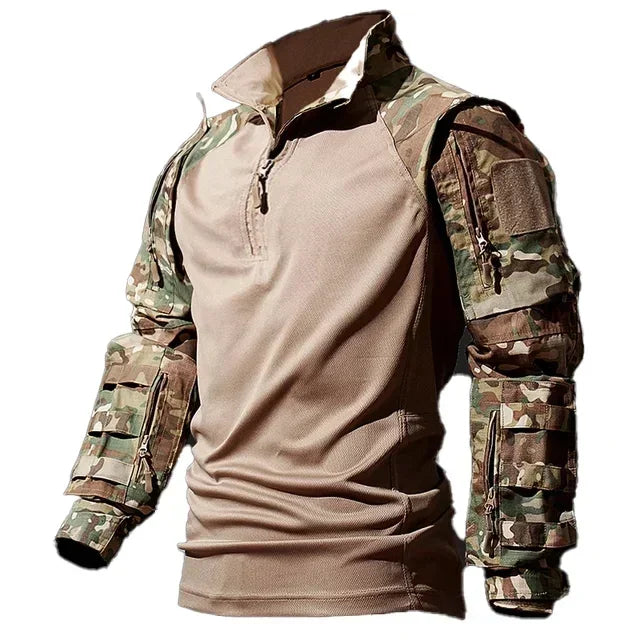 New Outdoor Tactical Sets Men Clothing Multi-Pocket Shirts +Straight Cargo Pant Hunting Suits Camo Wear-resisting Windproof Set