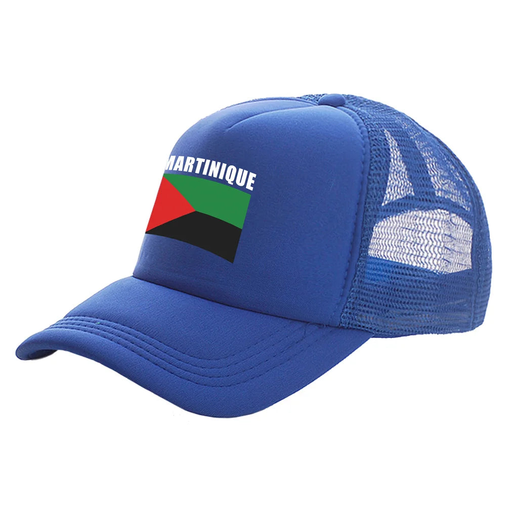Martinique Trucker Caps Men Country Flag Hat Baseball Cap Cool Summer Unisex Mesh Net Caps