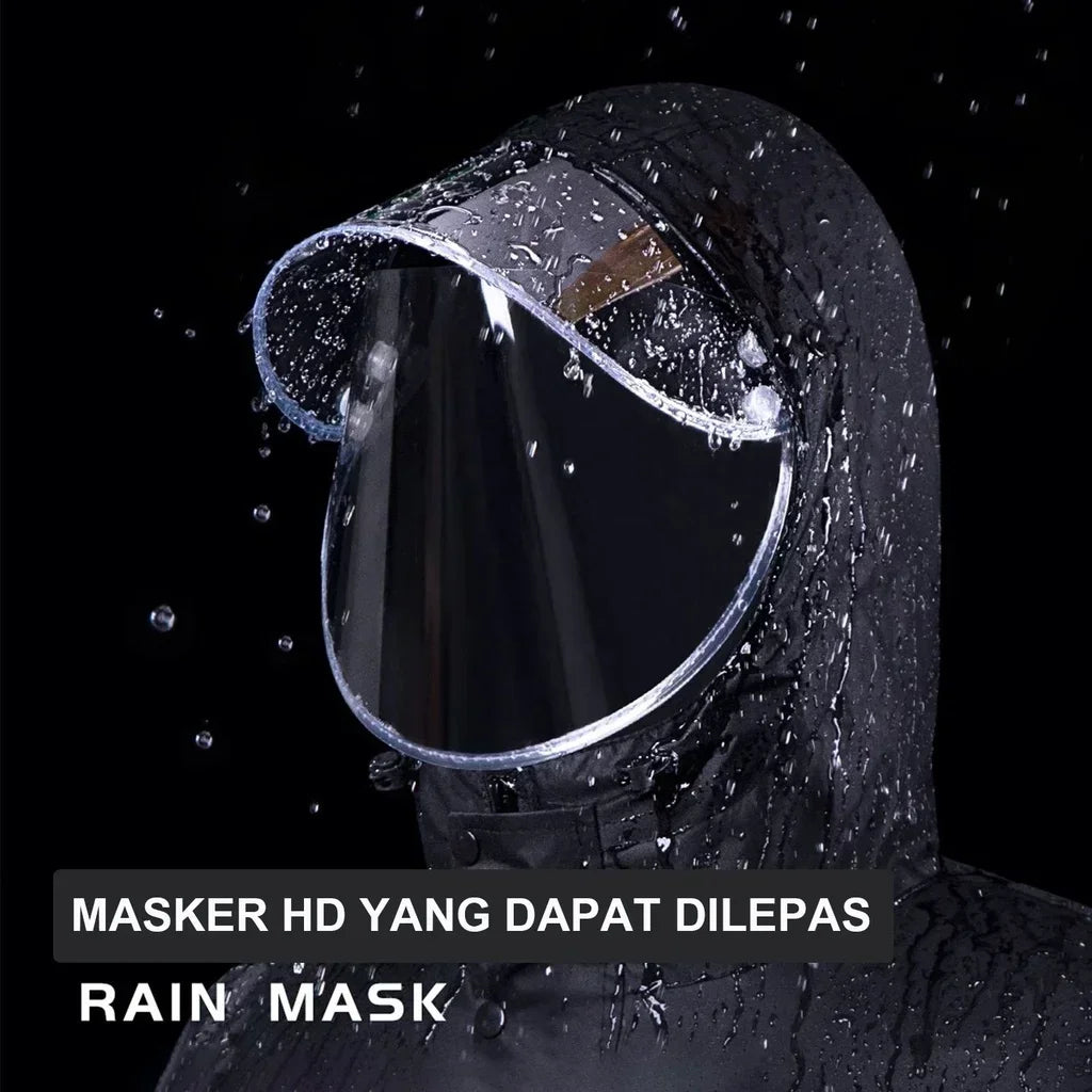 1Set Hooded Coat and Pant Rain Suit for Women Men Outdoor Waterproof Rain Gear with Reflective Strip Motocycle Riding Raincoat