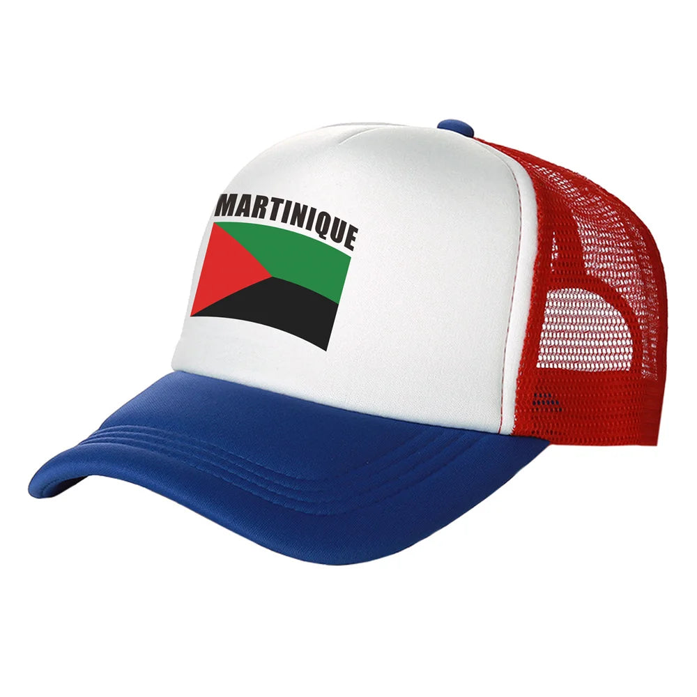 Martinique Trucker Caps Men Country Flag Hat Baseball Cap Cool Summer Unisex Mesh Net Caps