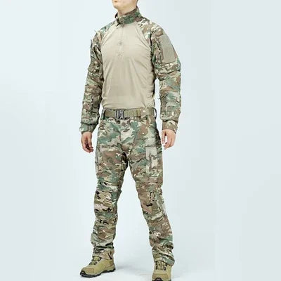 Men Outdoor Tactical Sets Combat Suit Shirts Pants 2 Pcs Set Field Training FROG Scouting Uniform CS Airsoft Kit Paintball Gear