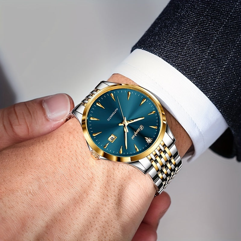 Fashion Men's Automatic Mechanical Watch, Business Luminous Waterproof Wristwatch