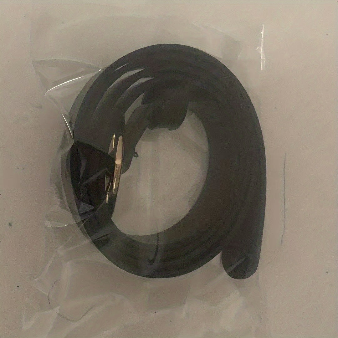 Men's Snake Buckle Black PU Leather Belt