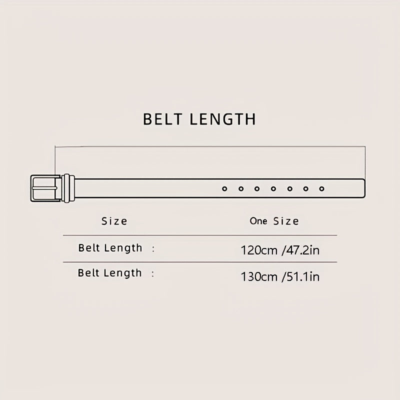 Men's Stylish Brown Embossed Casual Belt with Square Alloy Buckle - HFL·KANGAROO